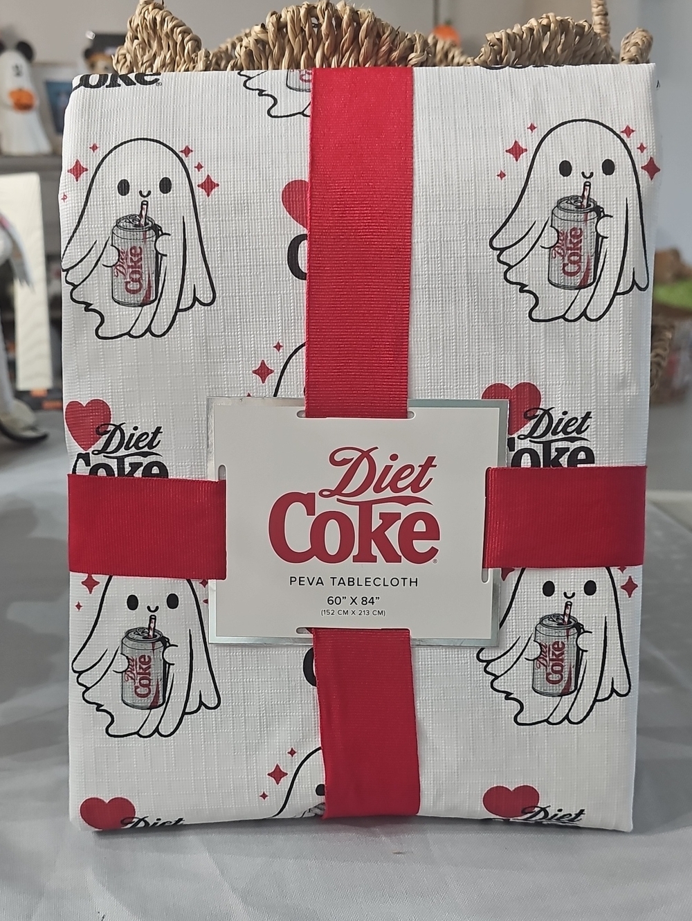 New! Halloween Diet Coke Ghost Tablecloth